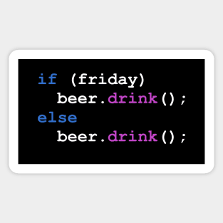 Programmer and Beer time Sticker